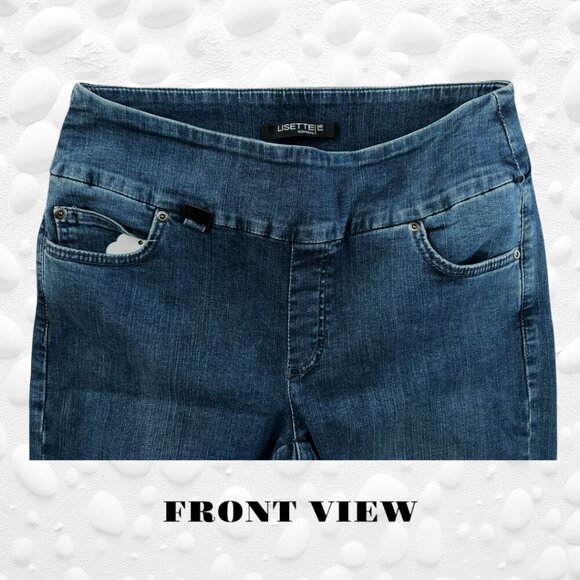 LISETTE L Montreal Betty Pearl Beaded PULL ON Cropped Skinny Jeans 30" Waist - Picture 4 of 9